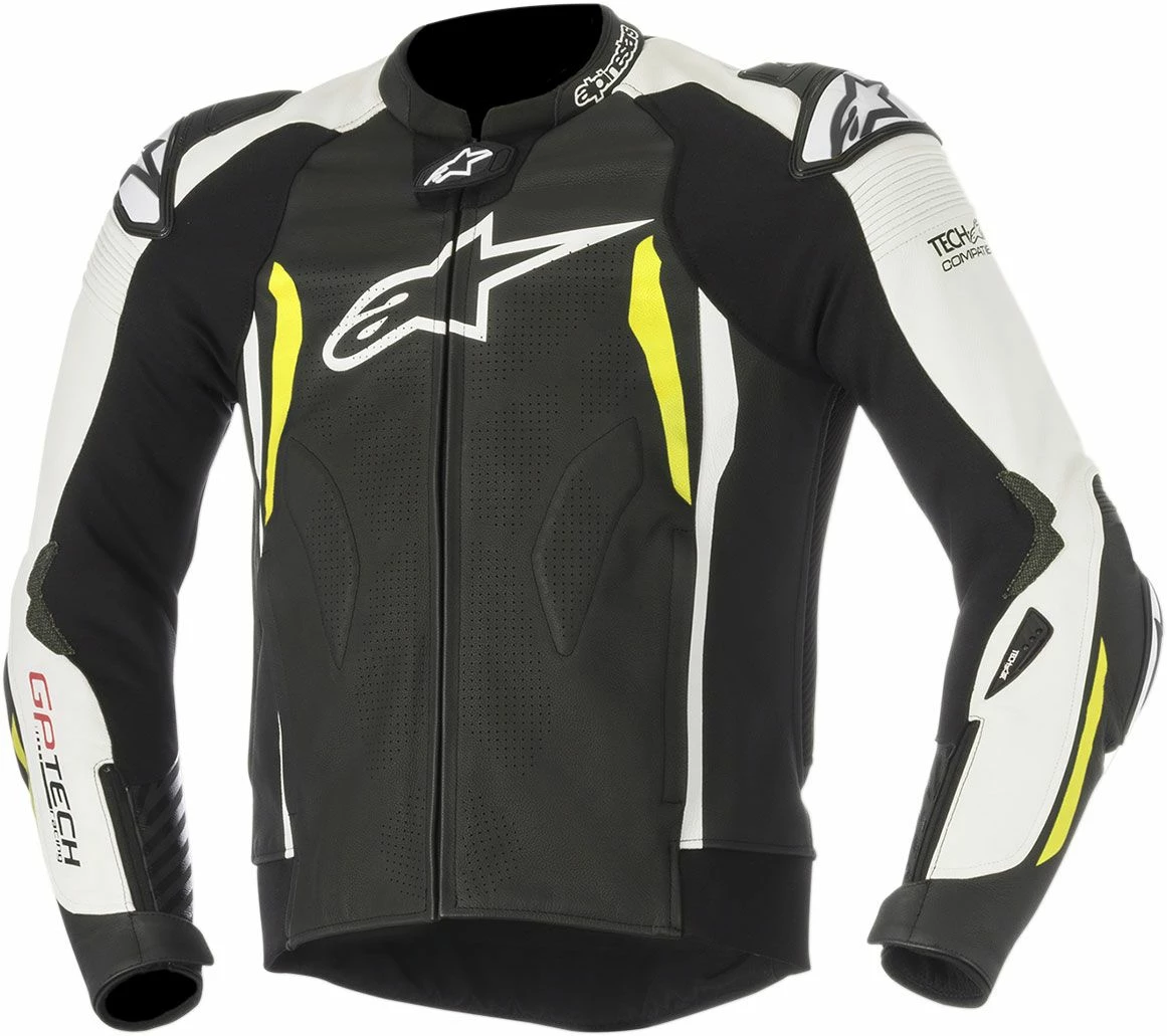 Alpinestars GP Tech Leather Jacket Black/White/Fluo Yellow 1 Alpinestars GP Tech Leather Jacket Black/White/Fluo Yellow