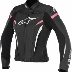 Alpinestars GP Plus R V2 Womens Leather Jacket Black/White/Fuchia