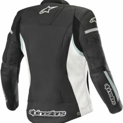 Alternative view of Alpinestars Stella Kira Womens Leather Jacket Black/White/Teal