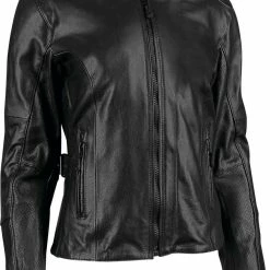 Speed And Strength Throttle Body Womens Leather Jacket Black
