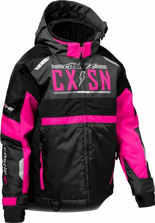Castle X Strike G4 Youth Snowmobile Jacket Pink Glo/Charcoal/Black 1 Castle X Strike G4 Youth Snowmobile Jacket Pink Glo/Charcoal/Black