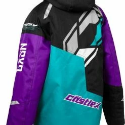 Alternative view of Castle X Code G4 Snowmobile Youth Jacket Turquoise/Grape/Black