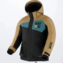 FXR 2022 Kicker Child Snowmobile Jacket Black/Canvas/Steel