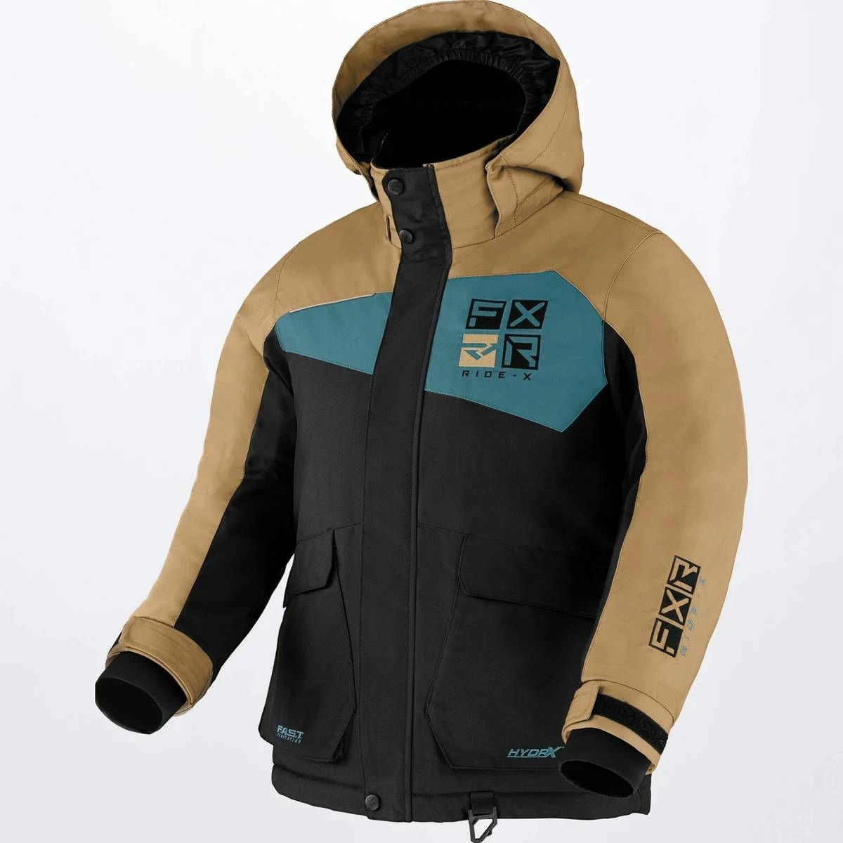 FXR 2022 Kicker Child Snowmobile Jacket Black/Canvas/Steel 1 FXR 2022 Kicker Child Snowmobile Jacket Black/Canvas/Steel