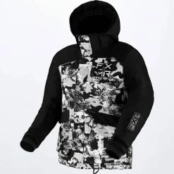 FXR 2022 Kicker Youth Snowmobile Jacket White Camo/Black