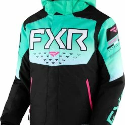 FXR 2023 Helium Child Snowmobile Jacket Black/Mint Fade/E Pink