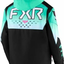 Alternative view of FXR 2023 Helium Child Snowmobile Jacket Black/Mint Fade/E Pink
