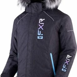 FXR 2023 Fresh Youth Snowmobile Jacket Black Heather/Sky-Lilac Fade