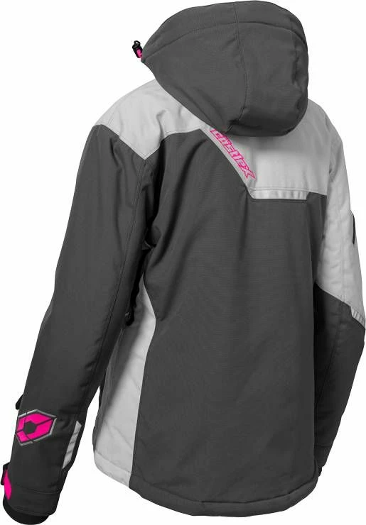 Castle X Powder G3 Womens Snowmobile Jacket Charcoal/Silver/Pink Glo 2 Castle X Powder G3 Womens Snowmobile Jacket Charcoal/Silver/Pink Glo - Image 2