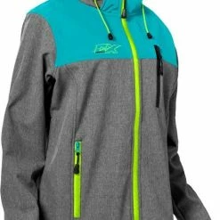 Castle X Barrier G4 Womens Snowmobile Jacket Heather Gray/Turquoise