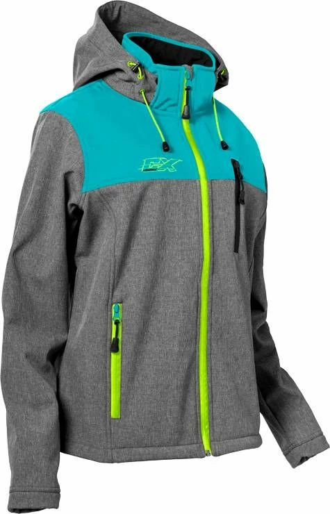 Castle X Barrier G4 Womens Snowmobile Jacket Heather Gray/Turquoise 1 Castle X Barrier G4 Womens Snowmobile Jacket Heather Gray/Turquoise