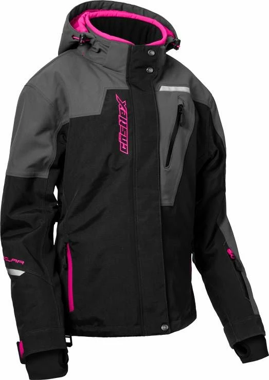 Castle X Polar G2 Snowmobile Womens Jacket Black/Charcoal/Pink Glo 1 Castle X Polar G2 Snowmobile Womens Jacket Black/Charcoal/Pink Glo