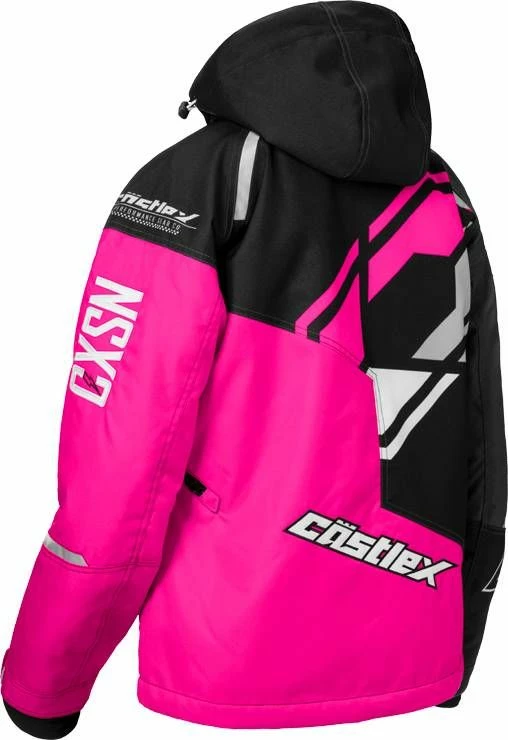 Castle X Code G4 Snowmobile Womens Jacket Pink Glo/Black/Charcoal 2 Castle X Code G4 Snowmobile Womens Jacket Pink Glo/Black/Charcoal - Image 2
