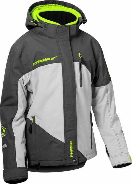 Castle X Phase G4 Snowmobile Womens Jacket Charcoal/Silver/Hi-Vis 1 Castle X Phase G4 Snowmobile Womens Jacket Charcoal/Silver/Hi-Vis
