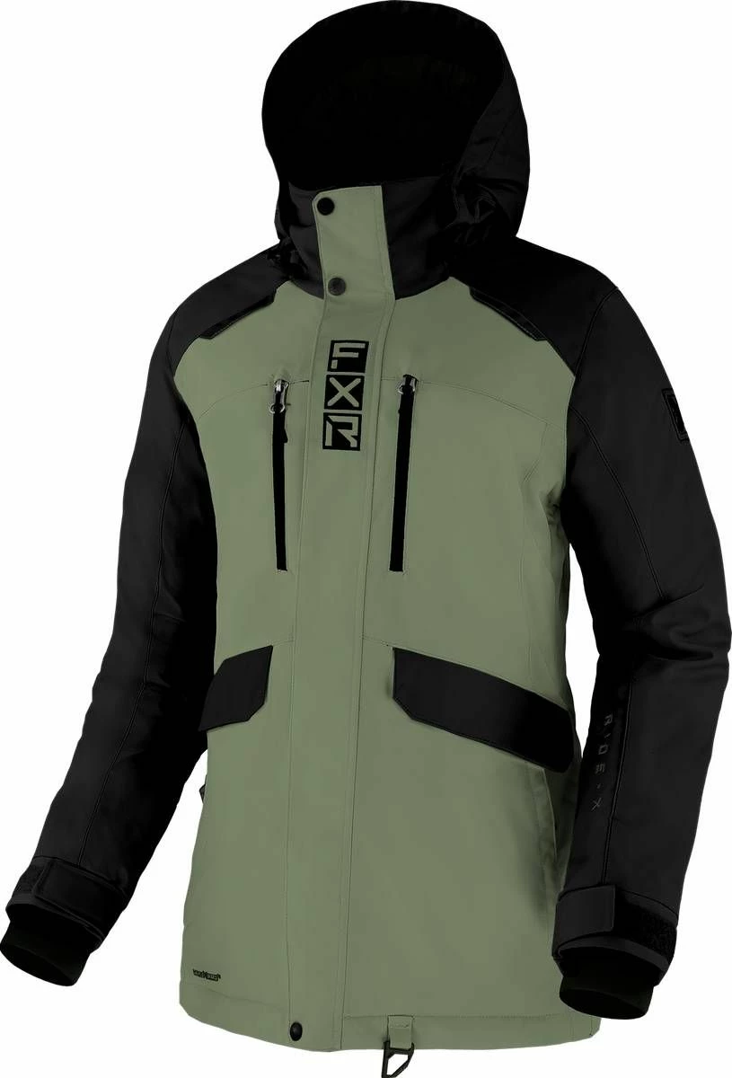 FXR 2022 Aerial Womens Snowmobile Jacket Sage/Black 1 FXR 2022 Aerial Womens Snowmobile Jacket Sage/Black
