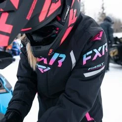 FXR 2022 Team FX Womens Snowmobile Jacket Black/Sky-E Pink Fade