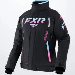 Alternative view of FXR 2022 Team FX Womens Snowmobile Jacket Black/Sky-E Pink Fade