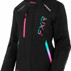 FXR 2023 Pulse Womens Snowmobile Jacket Black/Mint-E Pink Fade