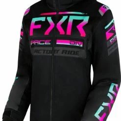 FXR 2023 RRX Womens Snowmobile Jacket Black/Mint-Rasp Fade