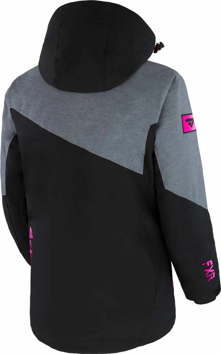 FXR 2023 Edge Womens Snowmobile Jacket Black/Mid Grey Heather/Raspberry Fade 2 FXR 2023 Edge Womens Snowmobile Jacket Black/Mid Grey Heather/Raspberry Fade - Image 2