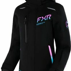 FXR 2023 Renegade FX Womens Snowmobile Jacket Black/Sky Blue-E Pink Fade
