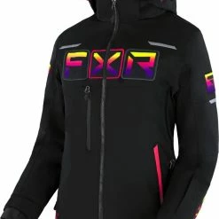 FXR 2023 Maverick Womens Snowmobile Jacket Black/Neon Fusion